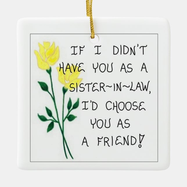 Julgran Ornament - Gift for Sister - in law (Framsida)