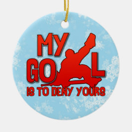 Julgran Ornament, Hockey Goalie Julgransprydnad Keramik