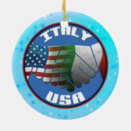 Julgran Ornament Italien USA flagga