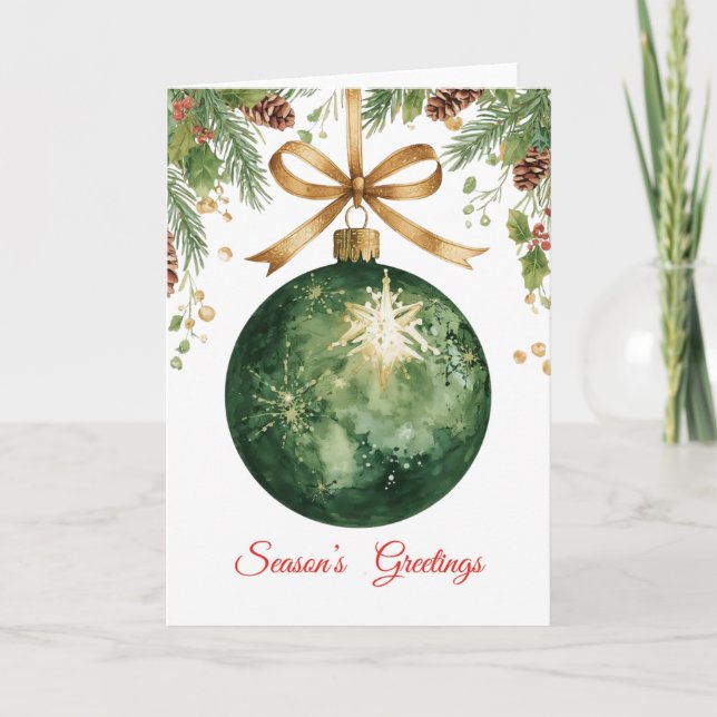 Julgran Ornament-mappat Helgdag-kort Helgkort (Framsida)