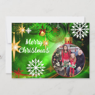 Julgran Ornament Personalize Photo Namn Kort
