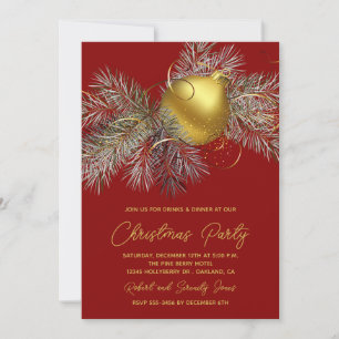 Julgran Ornament Red Party Inbjudan