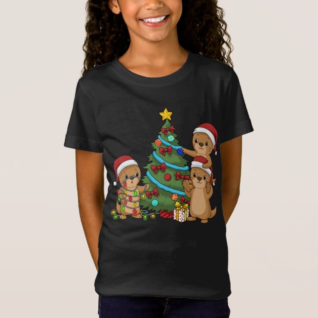 julgran Otter Kids julgranskö Otter T Shirt (Framsida)