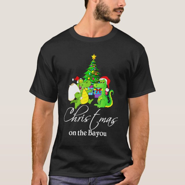 Julgran på Bayou Cajun-julen Pajama T Shirt (Framsida)