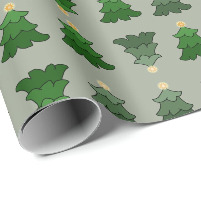 Julgran på beställnings- silver presentpapper (Rullad Hörn)