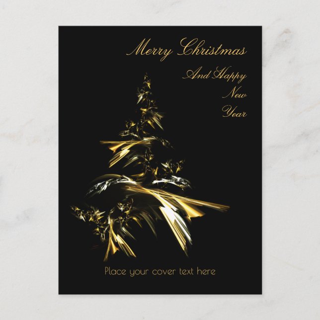 Julgran på Black 001 Helg Vykort (Framsida)