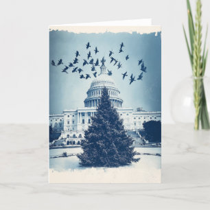 Julgran på Capitol Hill julkort - Vintage Helgkort