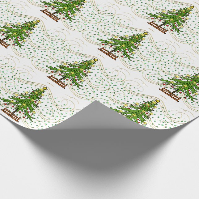 Julgran på Grönt Stones Wrapping Papper Presentpapper (Hörn)