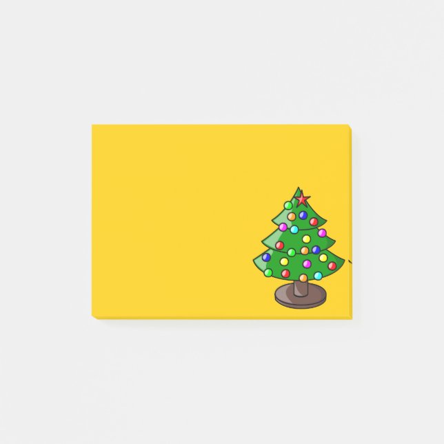 Julgran på Gult Bokför anteckning Post-it Block (Framsida)