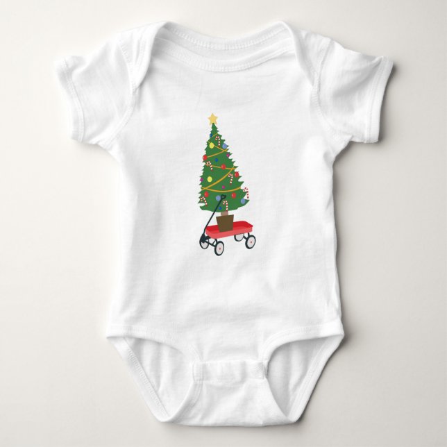 Julgran på kärra t shirt (Framsida)