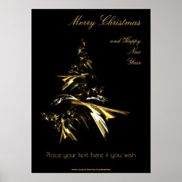 Julgran på svart 001 poster