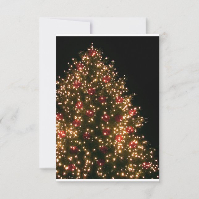 Julgran på svart julbröllop RSVP Inbjudningar (Baksida)