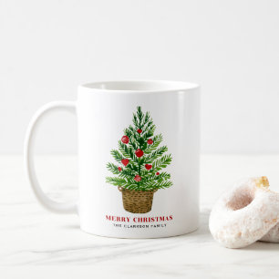 Julgran på Wicker Basket God jul Kaffemugg