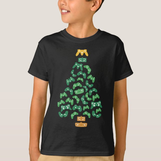 Julgran Pajama Coola Julafton Gaming T Shirt (Framsida)