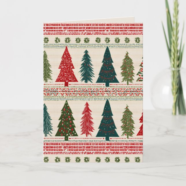 Julgran Patterned Kort (Framsida)