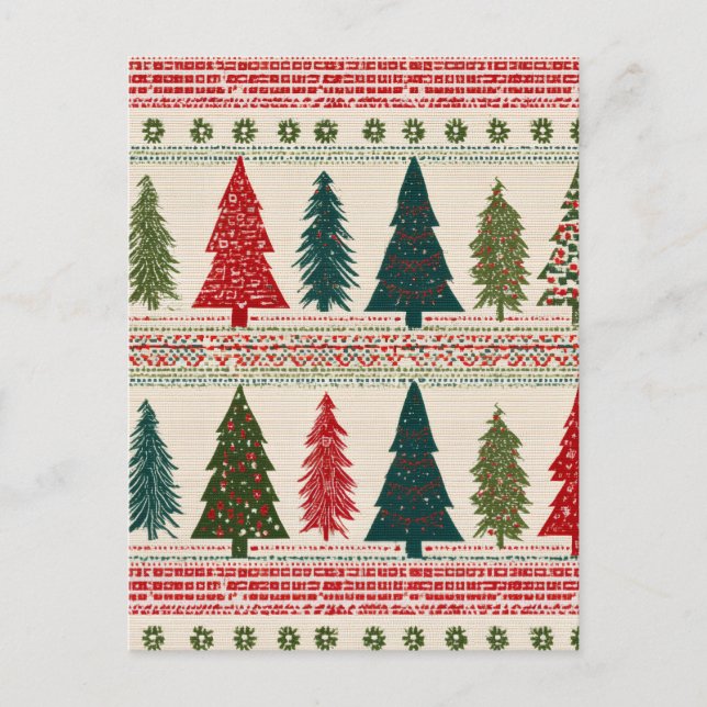 Julgran Patterned Vykort (Framsida)