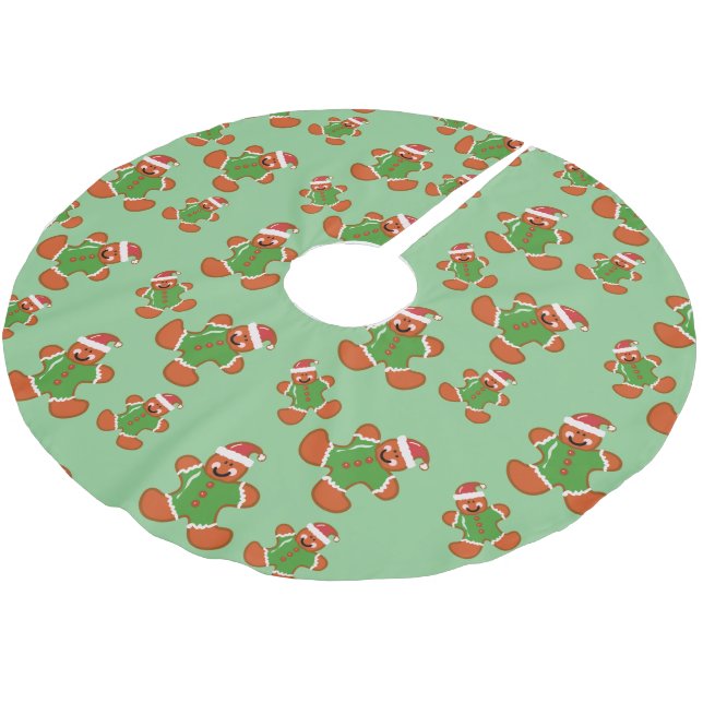 Julgran-Pepparkaksgubbar på Play bkg Julgransmatta Borstad Polyester (Vinklad)