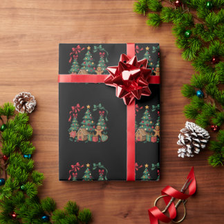 Julgran Pepparkakshus Kakor Xmas Bow Presentpapper