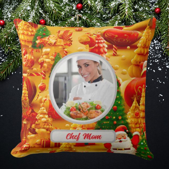 Julgran Personlig Chef Mamma Photo Kudde (Skapare uppladdad)