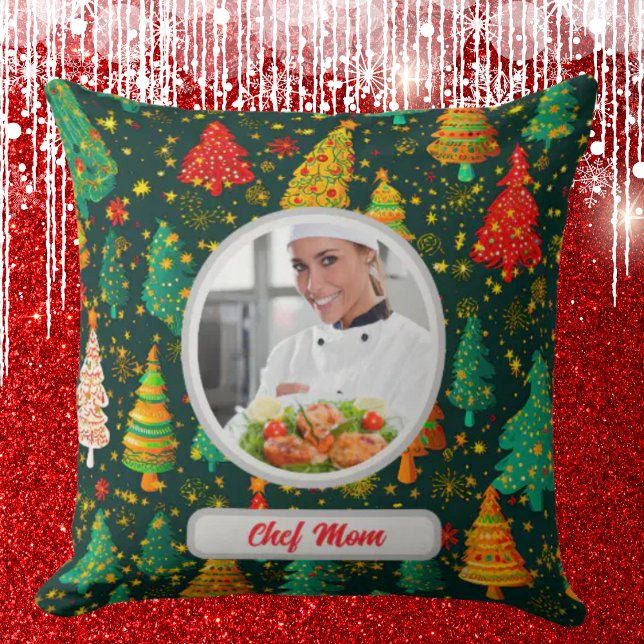 Julgran Personlig Chef Mamma Photo Kudde (Skapare uppladdad)