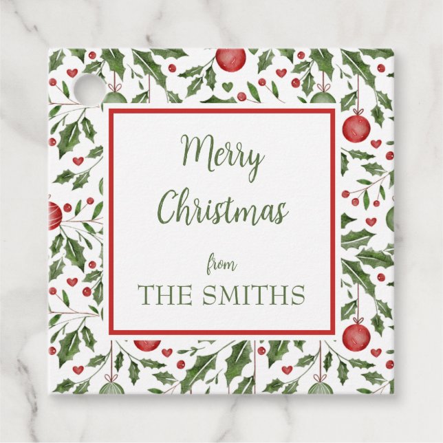 Julgran Personlig Gift-Märkre Gåvor Etiketter (Framsida)