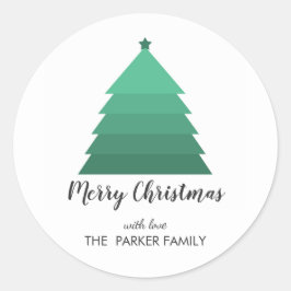 Julgran Personlig Gift Märkre Runt Klistermärke