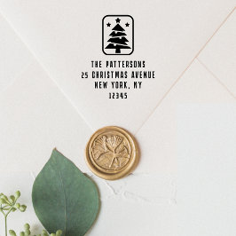 Julgran Personlig Namn Returadress Självfärgande Stämpel