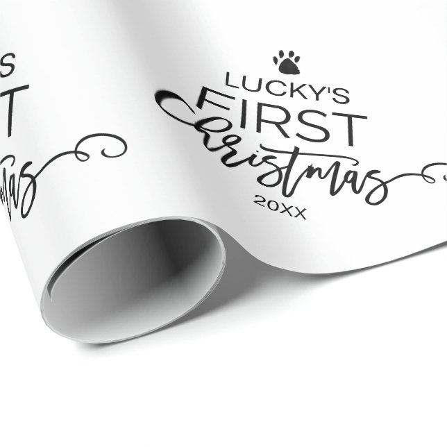 Julgran Pets första jul Presentpapper (Rullad Hörn)