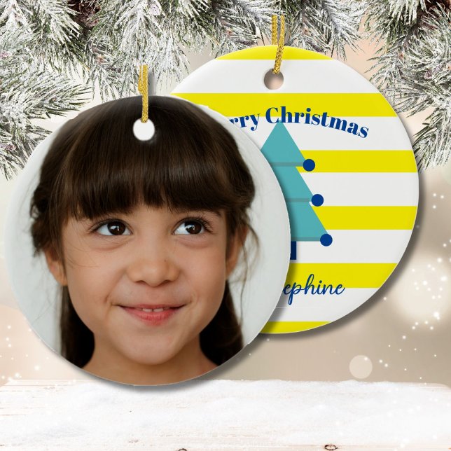 Julgran Photo Blue Colorful Modern Julgransprydnad Keramik (Skapare uppladdad)