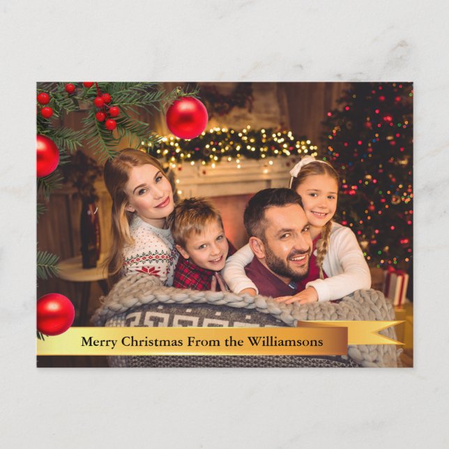 Julgran Photo Ram jul Helg Vykort (Framsida)