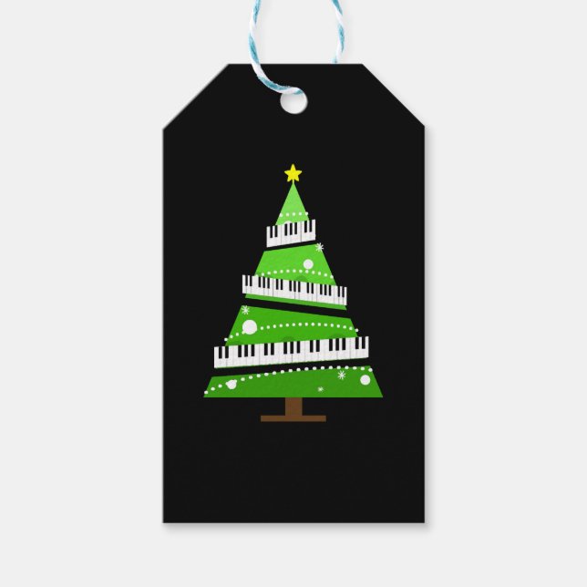 Julgran Piano Teacher Gift Presentetikett (Framsidan)