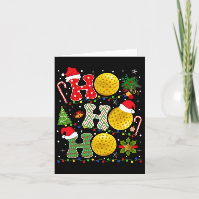 Julgran Pickleball Ho Ho Ho Santa Ljus Xm Kort (Framsida)
