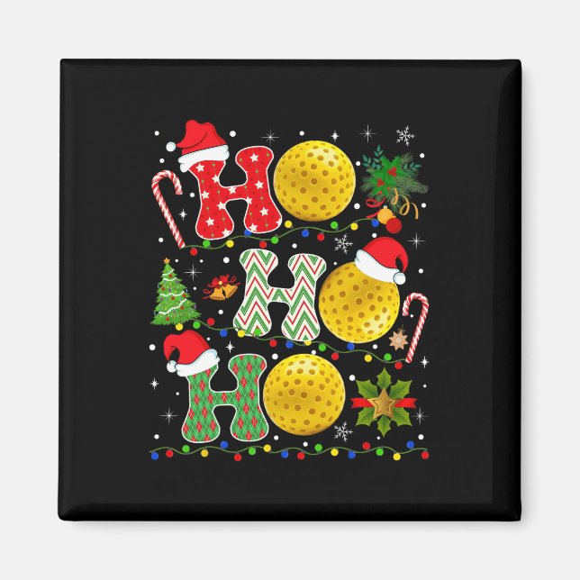 Julgran Pickleball Ho Ho Ho Santa Ljus Xm Magnet (Framsidan)