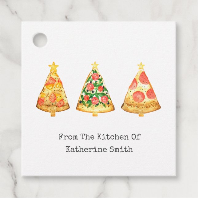 Julgran Pizza från köket Gåvor Etiketter (Framsida)