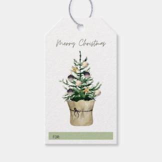 Julgran Plant Gift Märkre Presentetikett