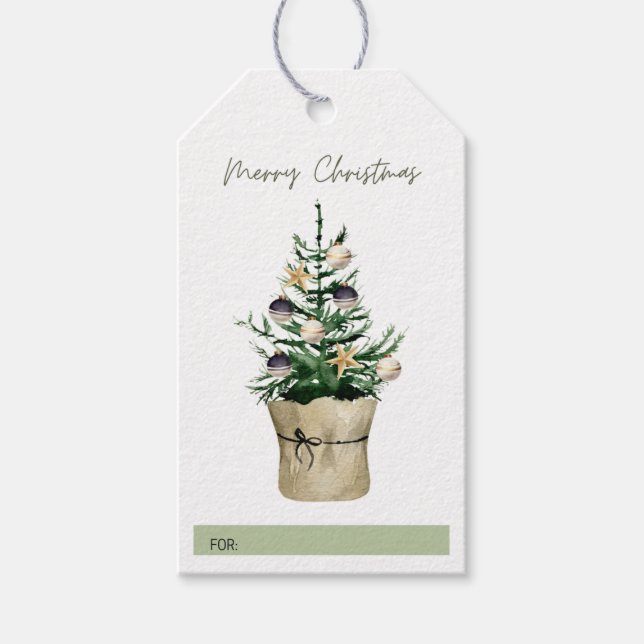 Julgran Plant Gift Märkre Presentetikett (Framsidan)