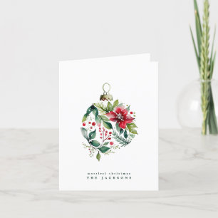 Julgran Poinsettia Bobble Foto Helgkort