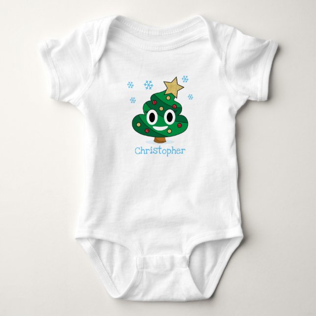 Julgran Poop Emoji Baby Bodykostym Tröja (Framsida)