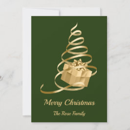 Julgran Present Platt Julkort