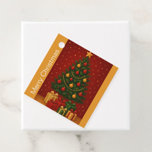 🎄 Julgran & presenter – Klassisk juldekoration Gåvor Etiketter (På plats)