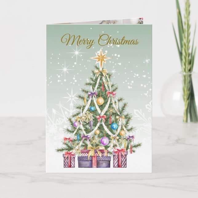 Julgran, presenter Photo Helgkort (Framsida)