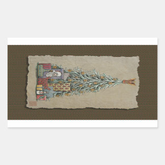 JULGRAN & PRESENTER REKTANGULÄRT KLISTERMÄRKE