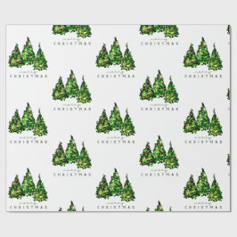Julgran presentpapper med alkoholbläckdesign