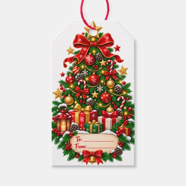 Julgran presenttagg presentetikett (Framsidan)