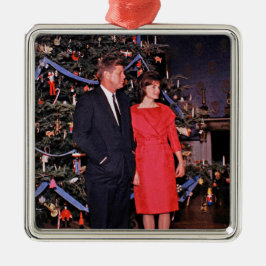 Julgran president John Kennedy & Jacqueline Julgransprydnad Metall
