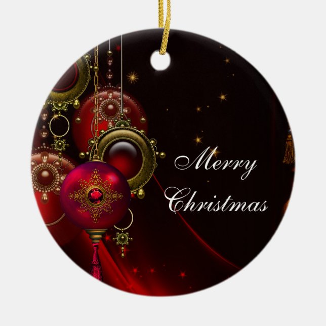 Julgran prydnadsföremål i traditionell Elegant Julgransprydnad Keramik (Framsidan)