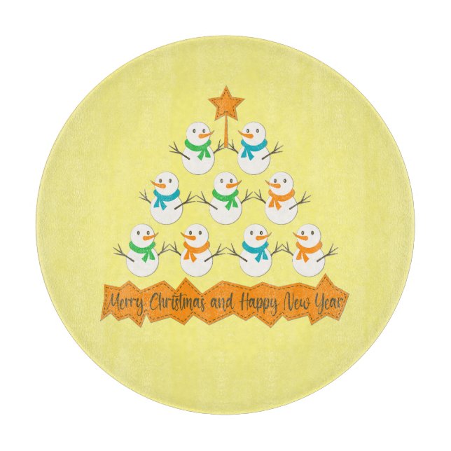 Julgran pyramid av julafton snögubbar (Framsidan)