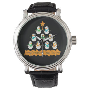 Julgran pyramid av julafton snögubbar armbandsur