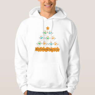 Julgran pyramid av julafton snögubbar hoodie