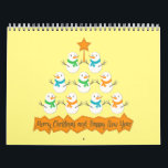 Julgran pyramid av julafton snögubbar kalender<br><div class="desc">Pyramid julgran tillverkad av snögubbe och kursiv stil</div>